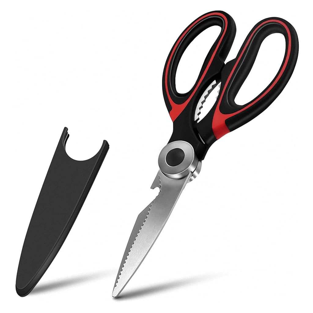 HASTHIP® ZIBUYU Kitchen Scissors Heavy Duty Stainless Steel Kitchen Shears, Multi-Function Food Scissors for Home, Poultry, Meat, Chicken, Fish, Ribs, General Cooking, Dishwasher Safe