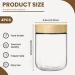 HASTHIP Airtight Glass Jar for Kitchen Storage with Wooden Lid 16oz Clear Mason Design