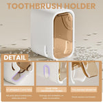HASTHIP Wall Toothbrush Holder for Bathroom with 2pcs Self Adhesive Quick Dry Design | Removable Silicone Dustproof Storage