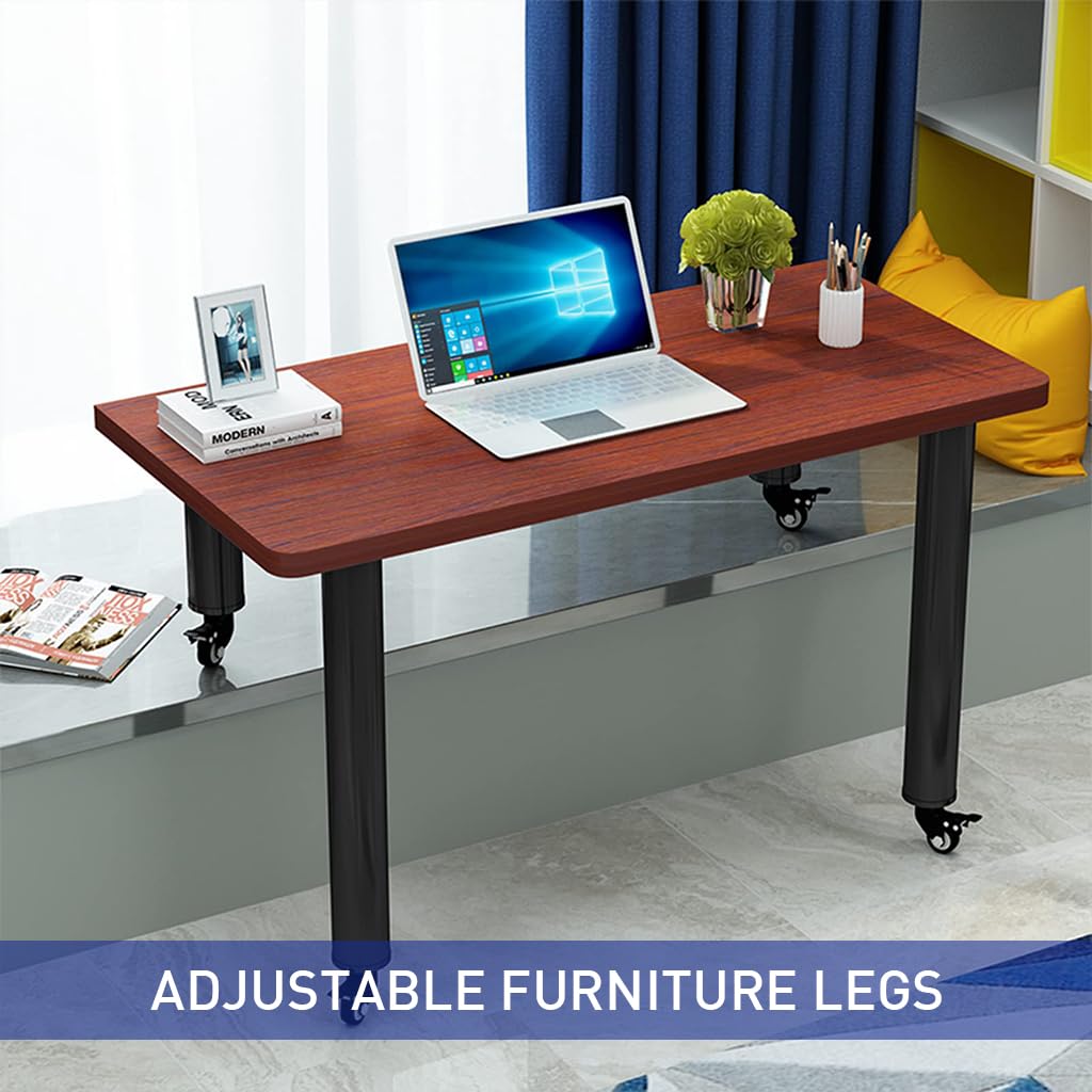 4Pcs Furniture Legs 7-12 inch Metal Adjustable Furniture Legs with 360 ° Swivel Caster Wheels, 400KG Heavy Duty Metal Furniture Support Legs Bed Frame Support Legs for Cabinet/Sofa/Bed/Table