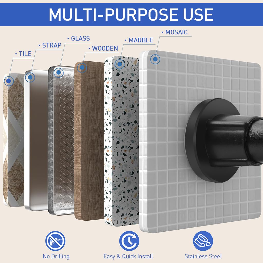 HASTHIP Shower Curtain Rod for Bathroom and Window with Spring-Loaded Mechanism 43.3–78.7 in Stainless Steel