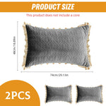 HASTHIP Velvet Pillow Covers 18 x 29 in for Sofa and Bed featuring Crinkle Edge Design | Grey Pack of 2