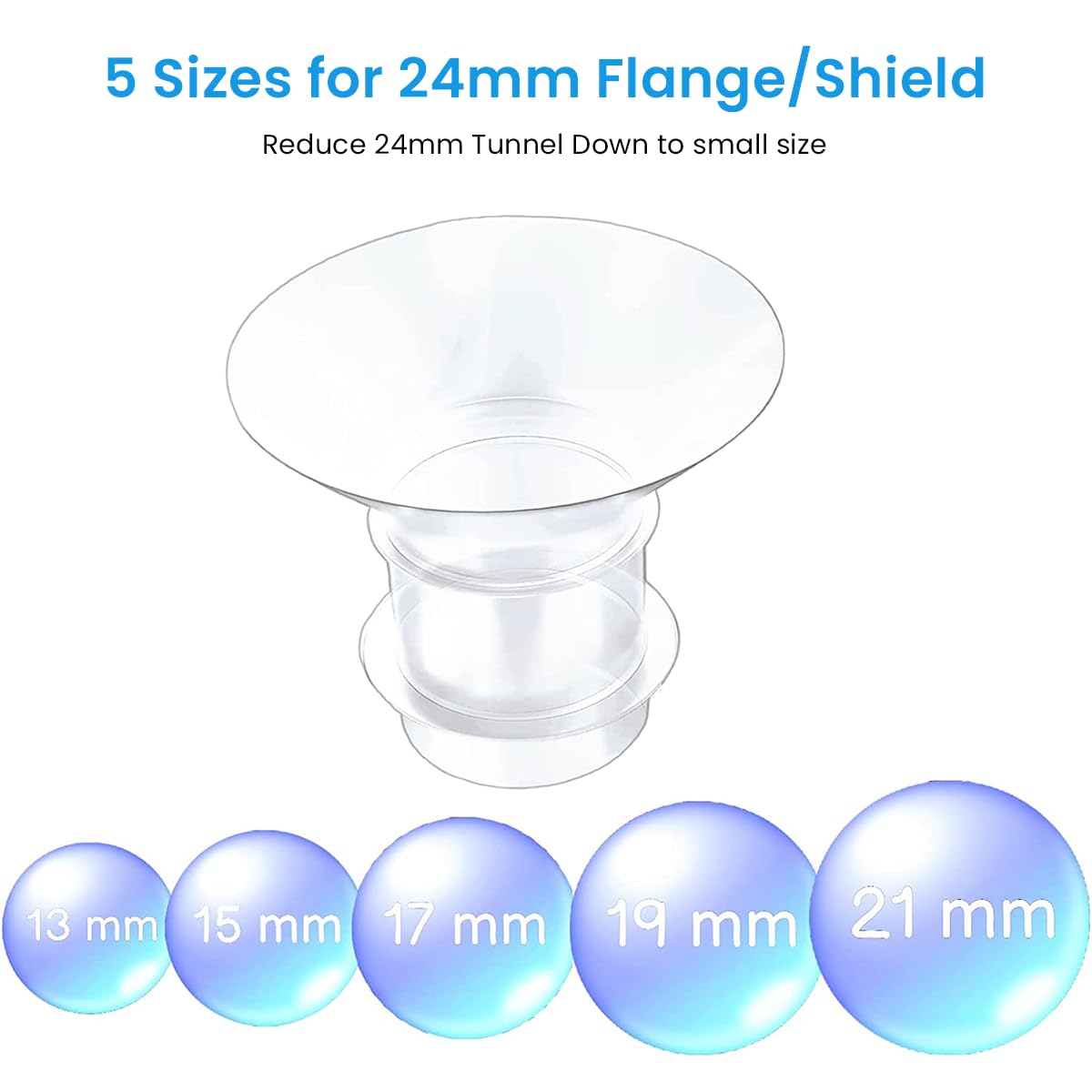 HASTHIP 5PCS Breast Pump Flange Inserts for 24mm Breast Shields
