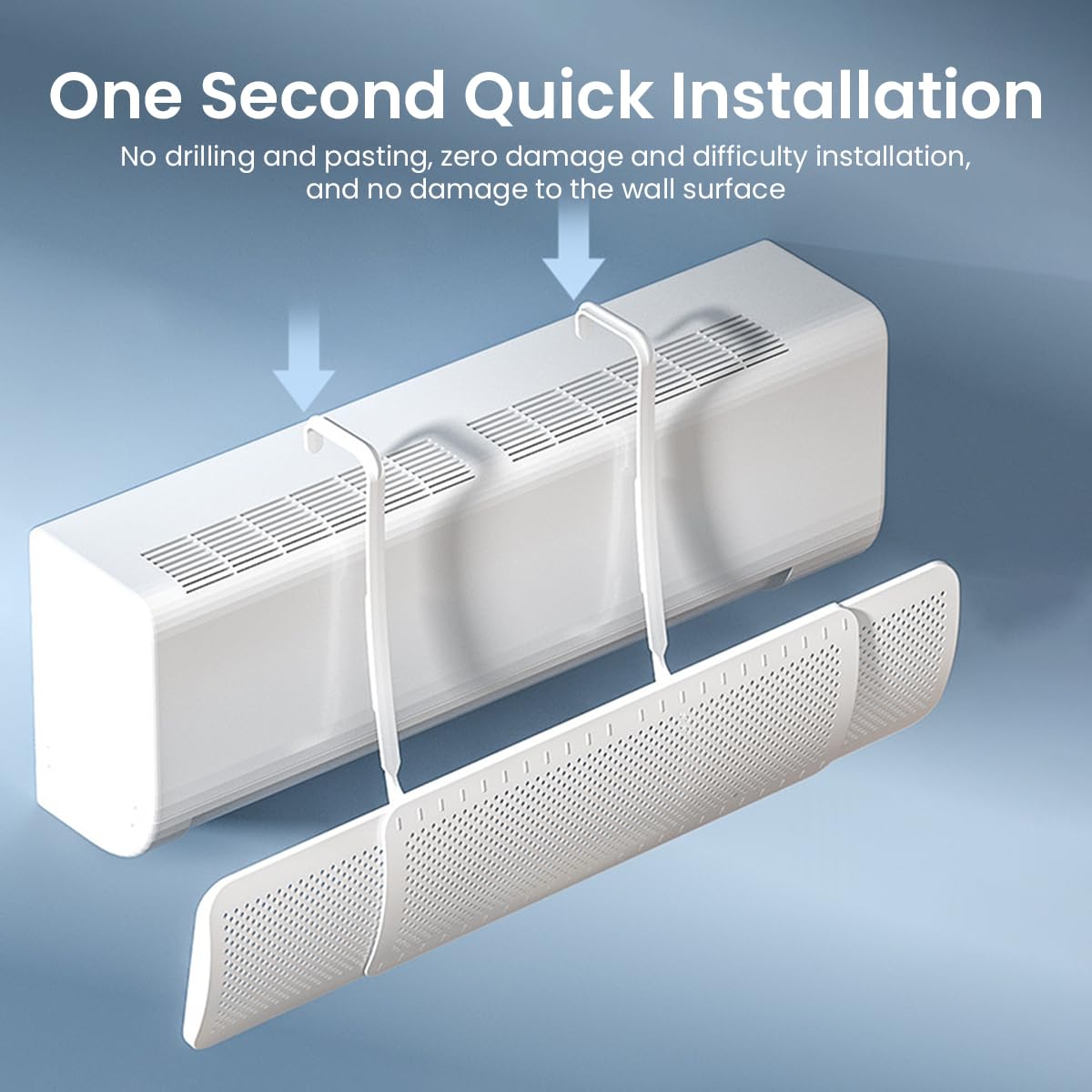 HASTHIP Air Conditioner Deflector for Split Units 22–32 in with Mesh Hole and Adjustable Angle
