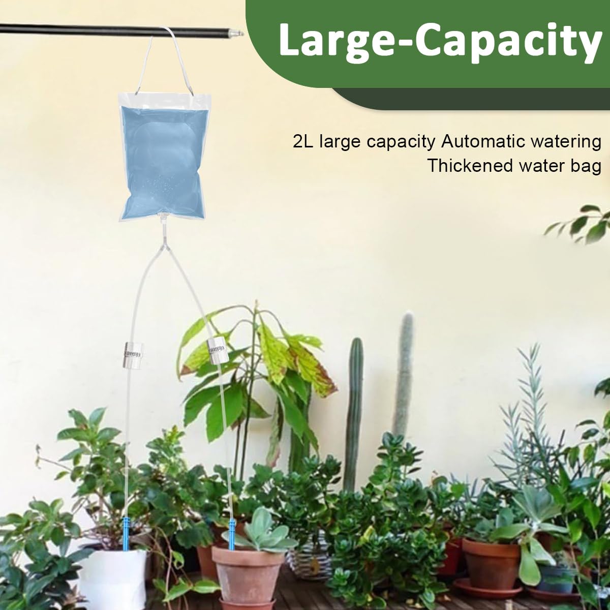 HASTHIP Drip Irrigation Kit for Home Garden Plant Pots with 1.5m Pipe and Ceramic Cone | Adjustable Self Watering Device