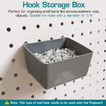 Pegboard Hooks Kit Pegboard Hooks Assortment with Pegboard Bins, Peg Locks, for Organizing Various Tools, 80 Durable Hooks & 4 Bins for 1/8" & 1/4" Pegboards, Versatile Storage Tools