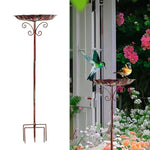 HASTHIP Metal Bird Bath for Outside with Vintage Lotus Leaf Design and 30.3 in Stand