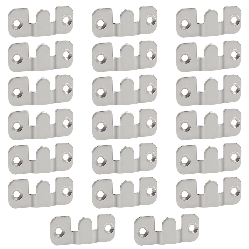 Serplex® 10 Sets Picture Hanging Hardwares, Stainless Steel Split Wall Mounted Interlocking Picture Hangers, Screw Fixed(NOT Included), Hanging Hardware for Certification, Wall Decor, Photo Frame