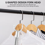 HASTHIP Retractable Clothesline Pole for Indoor and Outdoor Use featuring 32.6 to 56.2 in Telescopic Rod with Zinc Alloy Prongs | 2PCS