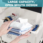 HASTHIP Laundry Basket for Clothes Sorting with Wheels and Metal Frame 57x28x97cm | 4 Compartment Double Layer Non Woven Fabric Freestanding Hamper