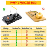 4Pcs Rat Traps House Garden Patio, Reusable Mouse Traps for Mice, Rats, Chipmunks, Squirrels, Hamsters and Other Rodents, Quickly Slam Rat Killer for Indoor and Outdoor (Large)