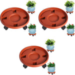 HASTHIP Plant Pot Stand for Heavy Planters featuring 360° Rotatable Wheels and 30cm Size | Food Grade PP Resin 3 PCS