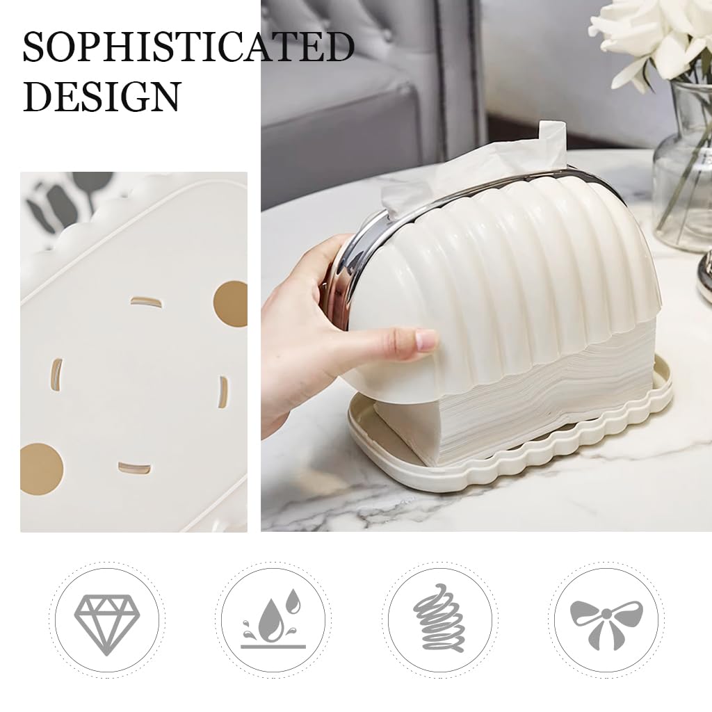 HASTHIP Tissue Paper Holder for Home and Office with Inner Spring Tray 21x13x11cm | PP Box
