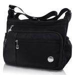 HASTHIP® Bolso de Hombro para Mujer de Nylon Impermeable,Bandolera con Múltiples Bolsillos,Bolso Mano Grande y Ligero tipo Tote para Uso Diario y Viaje