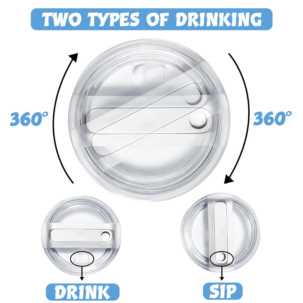 HASTHIP 40 oz Tumbler Lid Replacement for Stanley Cup with Straw Hole and Spill Proof Seal | 2 Pack Clear BPA Free Covers