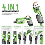 4 in 1 USB Cable Fast Charging Data Cable PD 65W 27W USB C Charger Wire for MacBook Pro