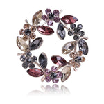 HASTHIP® Broche de Cristal para Mujeres y Niñas,Broche Vintage con Gota Azul y Flores de Diamantes Imitación,Pin Elegante Aleación Zincada para Vestido Abrigo Boda Regalos