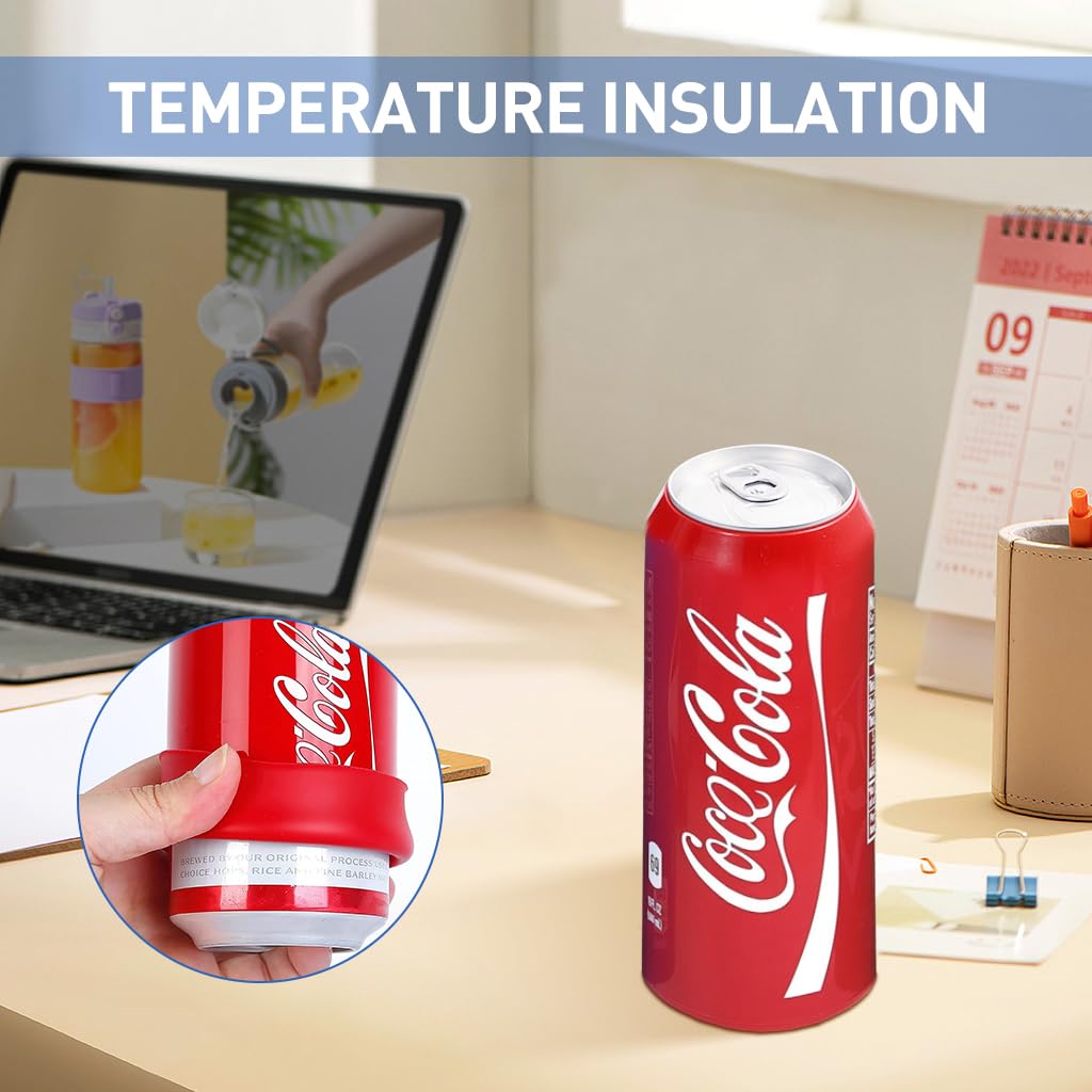 HASTHIP Beverage Can Sleeves for 500ml Drinks with Zip Top Wraps and Elastic Silicone | Anti Slip Reusable Design