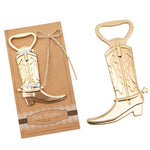 HASTHIP Bottle Opener for Kitchen and Bar with Cowboy Boot Shape featuring Golden Embossed Finish