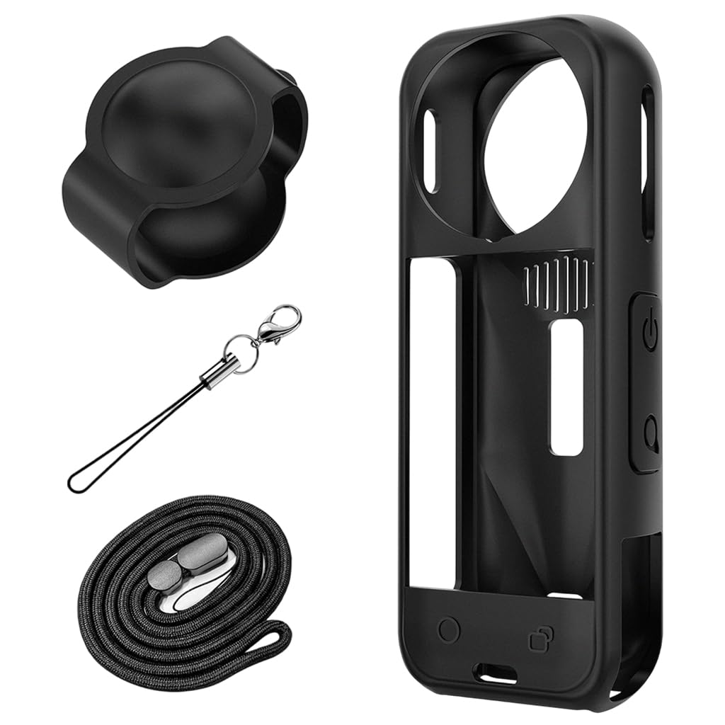 HASTHIP® ELEPHANTBOAT Funda Protectora de Silicona para Insta360 X5 con Tapa de Lente a Prueba de Golpes