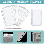 HASTHIP File Folder Ring Binder Notebook for Budget Planning with 12 Envelopes and PU Leather Cover | A6 Stationery Set
