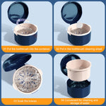 HASTHIP Retainer Case for Travel Cleaning with Detachable Strainer Basket 2Pcs 8x7 cm | White and Blue