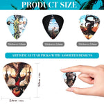 HASTHIP Guitar Picks 10 Pack for Acoustic and Electric Guitar with 0.71mm PVC Design | Artistic Printed Plectrums
