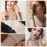 HASTHIP® 1200 Pcs Pearl Beads and Gold Spacer Beads Set for Jewelry Bracelet Making Kit with String and Charms…