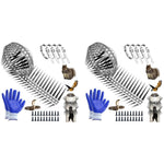 HASTHIP Outdoor Bird Deterrent Spikes 100CM with Double Row Stainless Steel Design | 2PCS