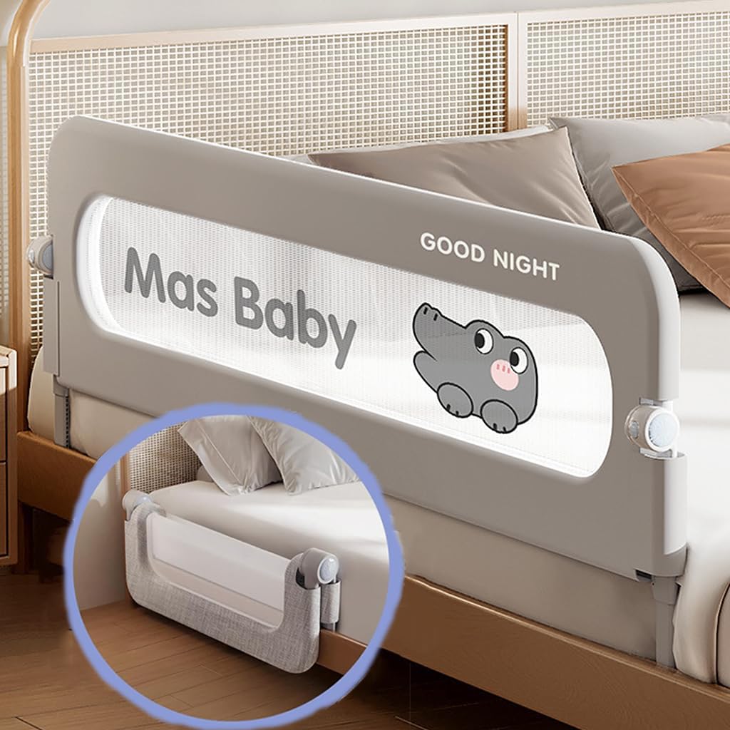 HASTHIP® Bed Guard Rail for Toddlers 180CM Adjustable Heights Folding up Portable Bed Railing for Baby Toddler Bed Rails Guard for Crib, Twin,
