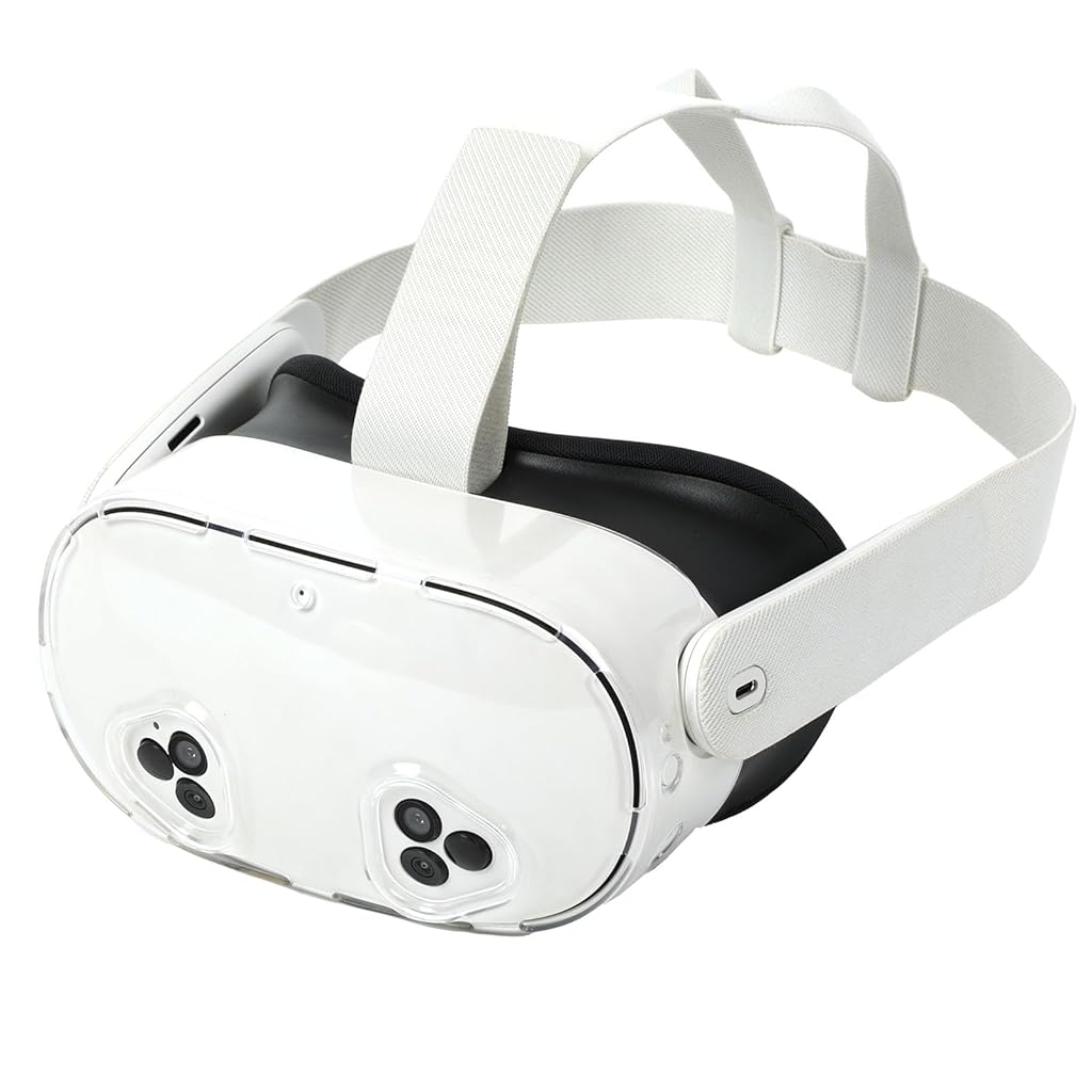 HASTHIP® Skin Cover for Meta Quest 3s VR Headset Fashion Transparent TPU Protector Cover Snug-fit Anti-scratch VR Headset Cover, For Meta Quest 3S VR Accessories, Only Cover