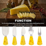 HASTHIP Cheese Cutter Tools Set for Party Serving with Creative Handles and Stainless Steel Case