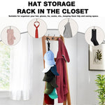 HASTHIP Hat Organizer for Wall and Wardrobe with 8 Clips featuring Swivel Hanging Hook