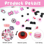 HASTHIP Shoe Decoration Charms Combo for Clogs with Secure Snap Attachment | 65Pcs Pink Rubber Set for Teens and Adults