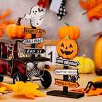 HASTHIP Halloween Desk Decor Set for Home and Office featuring 2pcs 5.5 in Pumpkin Ghost Ornaments