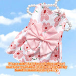 ZIBUYU® Florals Pattern Dog & Cat Dress Female with Lovely Bow - Cute Pet Apparel, Cat Dress & Dog Clothes for Medium Dogs, Birthday Pet Dress (Size L: Bust 45cm, Length 35cm)