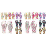 HASTHIP Gardening Gloves for Women with Full Palm Anti Slip Grip 6 Pairs Nylon Floral Print