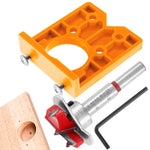 HASTHIP® 35mm Hinge Drilling Jig 35mm Concealed Drilling Tool Set Kit Jig Hinge Jig Drill 35mm Concealed Drilling Tool Set Kit Accurate Hinge Alignment Tool for Door Window Carpentry Furniture