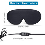 HASTHIP USB Wired Eye Mask for Relaxing Eye Spa with 3D Contour Design & 3 Heat Levels