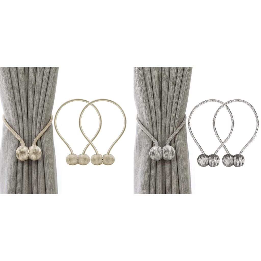 HASTHIP Magnetic Curtain Tiebacks for Home and Office with Strong Nickel Plated Magnet | Pack of 2