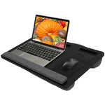 HASTHIP® Laptop Top Table On Knee,Mobile On-Knee Desk with Mouse Pad,Tablet & Phone Slot Arm Wrist Rest Backside Soft Table Riser Design Writing Desk Mobile On Knee Wooden with Handle