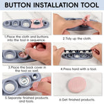 HASTHIP DIY Metal Fabric Covered Button Kit with Silicone Mold Tool 50 Sets for Sewing Crafts