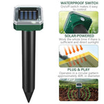 HASTHIP Ultrasonic Pest Repeller for Outdoor Lawn and Patio featuring Solar Power 4 Pcs | 3000 sq ft Coverage