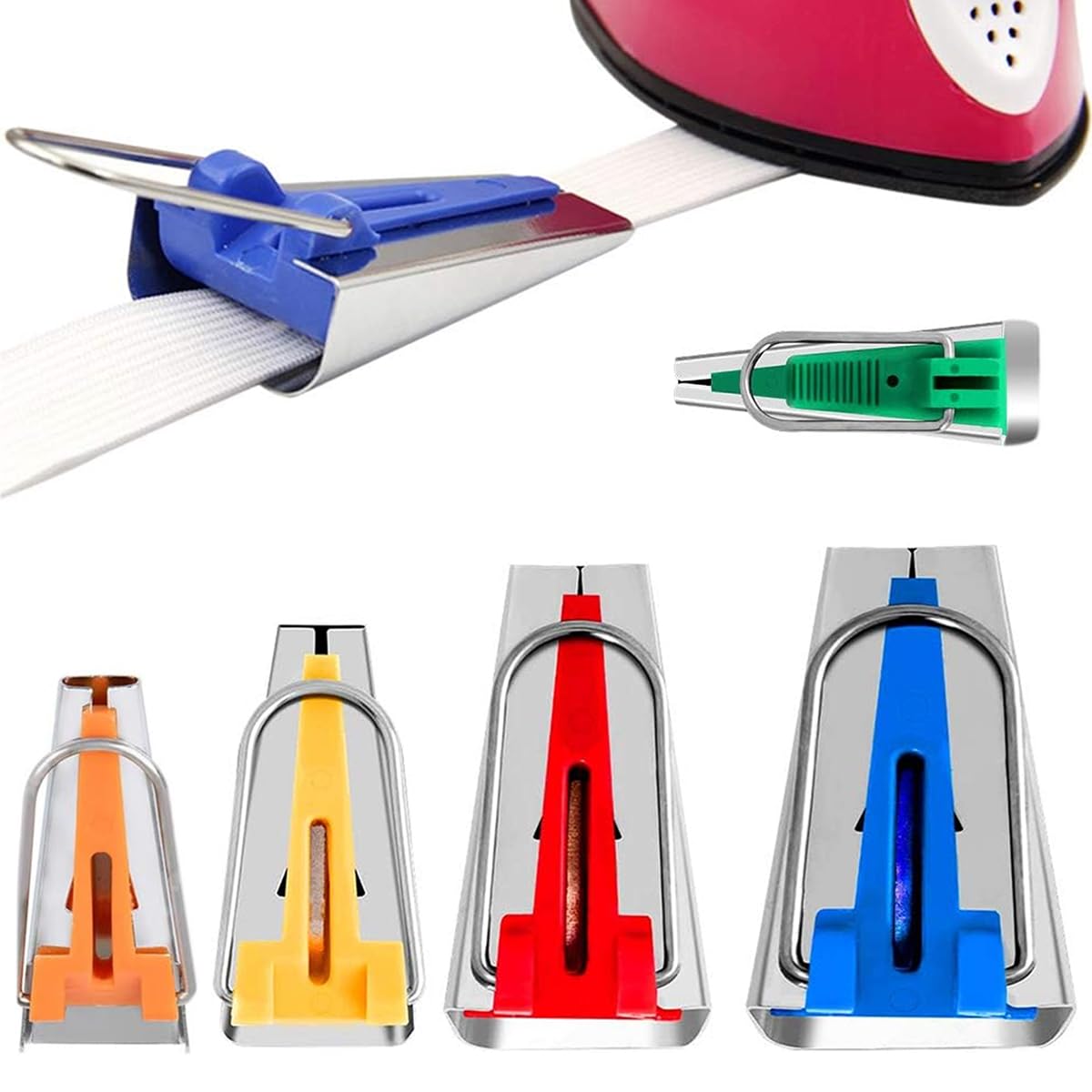 HASTHIP Bias Tape Maker Set for Fabric Sewing and Quilting with 5 Sizes 1/4 to 1 in | Easy DIY Quilting Tools