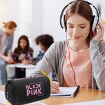 Blackpink Pencil Box Pencil Case Large Capacity Cosmetic Bag Organizer Pouch for Blackpink Lover Fans, Double Zippers Stationary Bag for School Girls Boys & Adult Gift
