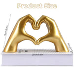 HASTHIP Love Hands Statue for Home Decor with Golden Resin Finish 13.8x7.8cm | Romantic Gift