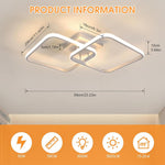ELEPHANTBOAT® 50W Ceiling Light Modern LED Acrylic Square Ceiling Lamp, Large 3000K Warm White light Lighting Fixtures for Living Room Bedroom Kitchen Study Office, 59CM