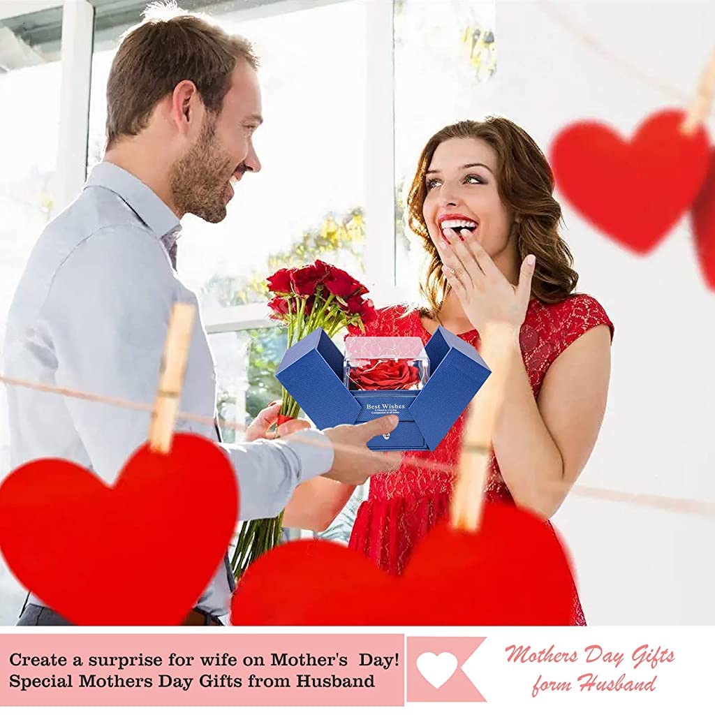 HASTHIP® Eternal Rose Necklace for Women Girls Creative Preserved Rose Flower Gift