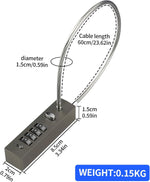 HASTHIP® Password Cable Lock Zinc Alloy Housing Wire Lock 4-Digit Combination Lock, Heavy Duty Steel Wire Design, Combination Lock for Cabinets, Bike Wheel, Lockers, Luggage Security