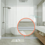 HASTHIP® 6.6ft/2m Shower Threshold Flexible Shower Water Guard Blocker Stopper, Self-Adhesive Silicone Shower Water Dam Shower Splash Guard for Kitchen Countertop Sink, Bathroom